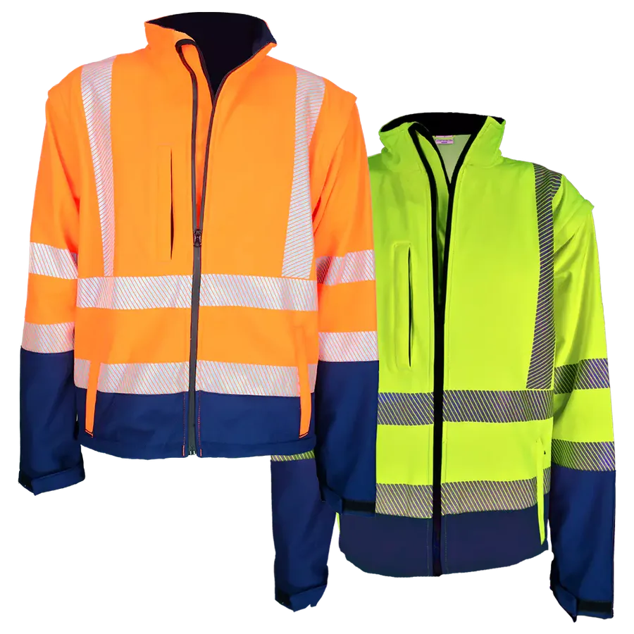 2 Tone Softshell Jacket With Zip-off Sleeve